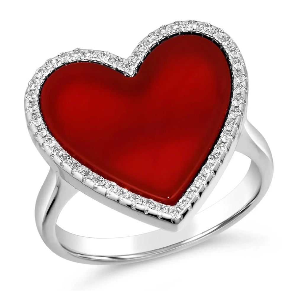 Anna Zuckerman Carnelian Platinum Ring